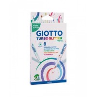 MARCADORES GIOTTO TURBO GLITTER PASTEL 8 CORES
